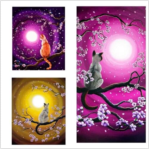 Dpsprue Full Square/Round 5D Diamond Embroidery Sale Cartoon Cat Tree Rhinestones Pictures Diamond Painting Mosaic Cross Stitch