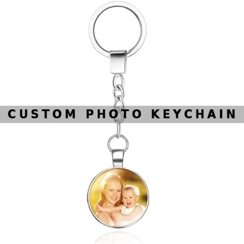 OMGALA Personalized Photo keychain Custom Key Chain Photo of Your Baby Child Mom Dad Grandparent Loved Christmas Gift