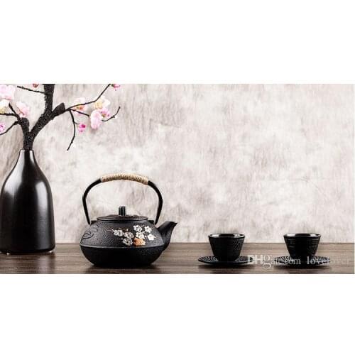 Old Chinese Cast Iron Teapot Kettle Plum Blossom Teapots 300ml / 600ml/ 800ml kitchen utensil gifts