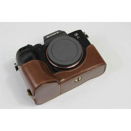 Half PU leather case bag grip cover Buttom for Sony A7 IV M4