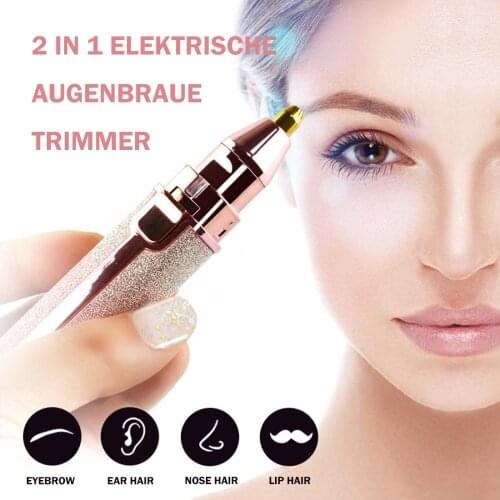 Electric Eyebrow Trimmer 2 IN 1 Professional Makeup Eye Brow Epilator Painless Facial Body Hair Removal Shaver Maquiagem