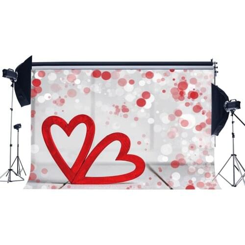 Photography Backdrop Valentines Day Red Heart Bokeh Halos Glitter Sequin Wedding Backdrops Kids Portraits Background
