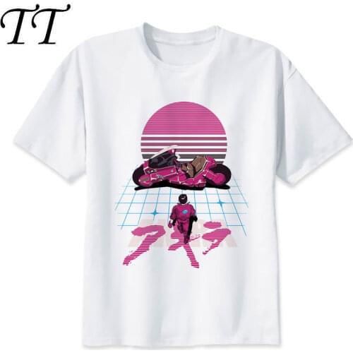 Akira T-shirt men summer t-shirt boy print tshirt anime t shirt brand clothing white color tops tees M8077