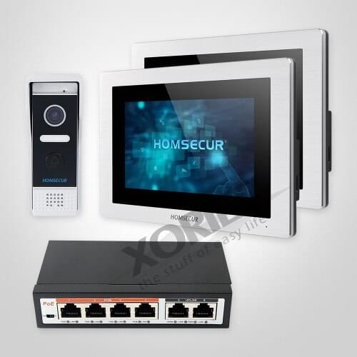 HOMSECUR 7" PoE WIFI Video Door Phone Intercom System with Touch Screen Monitor BC031IP-B+BM714IP-S