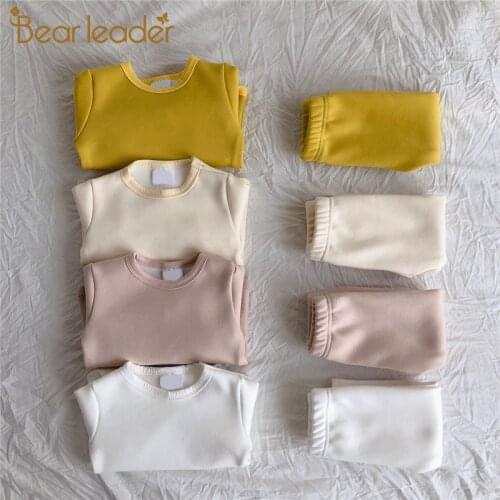 Bear Leader Boys Girls Casual Clothing Sets New Spring Newborn Baby Solid Romper and Pants Outfits Long Sleeves Playsuit Clothes