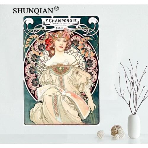Nice Custom Alphonse Mucha Canvas Poster Print painting Art Wall Silk Poster Cloth Print Fabric Poster 27X40cm30X45cm