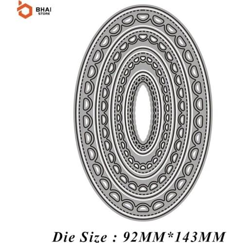 Oval Shape Background Frame Metal Cutting Dies for DIY Scrapbooking Album Paper Card Embossing Decor Crafts Die Cuts