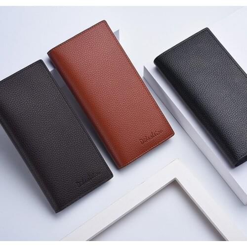 Mans Long Folding Wallet Large Capacity Credit Card Holder Bag Korean Fashion Ultra-thin Mens Coin Purse Gift Wallet