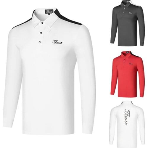 2021 autumn winter new golf mens long sleeve T-shirt outdoor sports casual top warm windproof high neck polo shirt