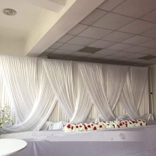 2018 New Design Arriaval White Wedding Backdrop Nomantic Swag Drapes For 3mx6m Curtain Wedding Decoration Party Decoration