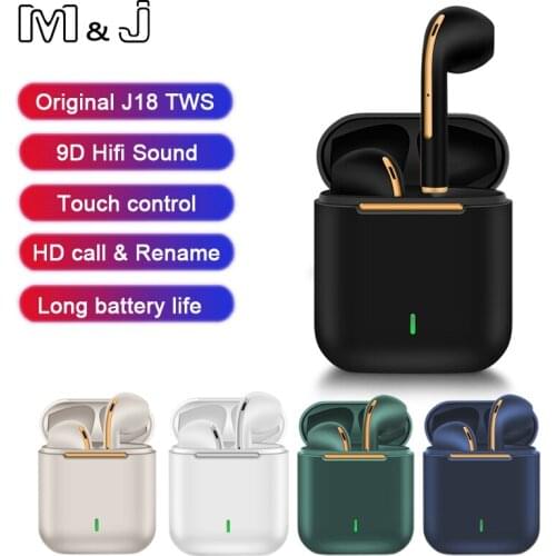 Original J18 TWS Bluetooth Headphones Stereo True Wireless Headphone Earbuds In Ear Handsfree Earphones Buds For Mobile Phone