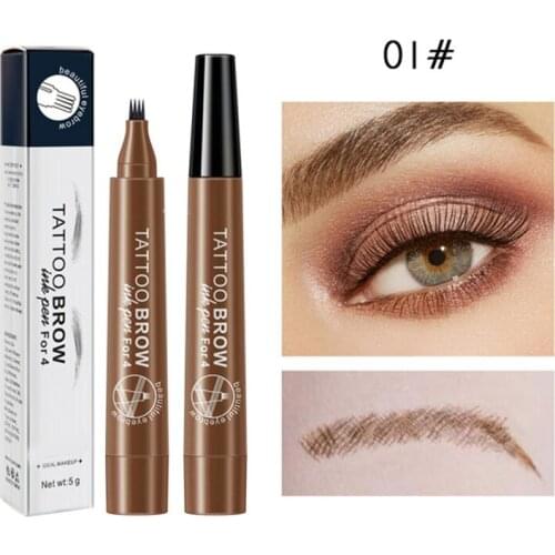 Eyebrow Tattoo Pen Upgrade Eyebrow Pen Eyebrow Makeup Long Lasting Waterproof and Smudges-proof Black MPwell