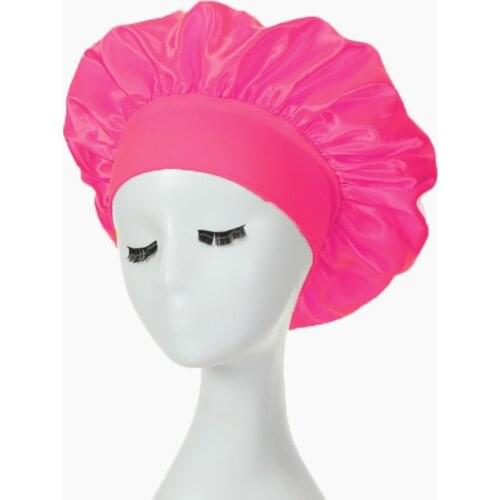 New WomenS Satin Solid Sleeping Hat Hair Care Bonnet Night Sleep Cap Cozy Nightcap For Unisex Nightcap Comfortable Bonnet De