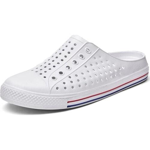 Men Summer Beach Slippers Breathable Casual Men Slides Lightweight Massage Male Slippers Non-slip Soft Flats Big Size 45