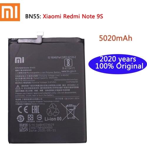 2020 years XIAO MI Original 5020mAh BN55 Replacement Battery For Xiaomi Redmi Note 9 S Note 9S Note9S Mobile Phone Batteries