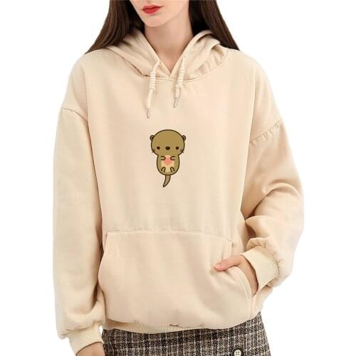 Cute Animal Print Cartoon Hoodie Plus Size Basic Cotton Hoodies Clothes for Women Sweatshirt Woman Sudadera Mujer Winter Clothes