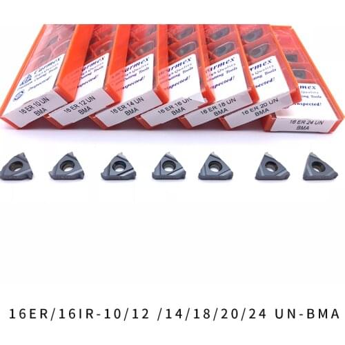 10pcs 16ER 16IR Carbide Inserts 10UN 12UN 14UN 16UN 18UN 24UN 28UN BMA CNC External and Internal Thread Blade Lathe Turning TOOL