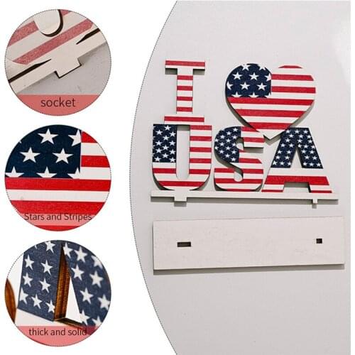 Independence Day Ornaments Letter Sign Blessed Freedom Patriotic Wooden Decoration Home Table Dining Room Decor E7