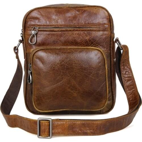 J.M.D Vintage Tanned Genuine Cow Leather Lady Cross Bady Purse Messenger Bag Sling Bag For Men 1008