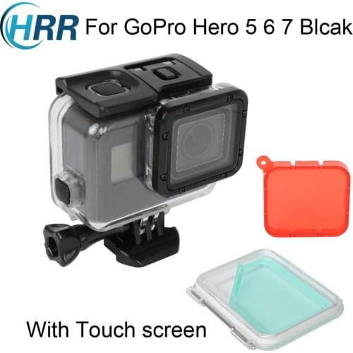 HRR Double Lock Waterproof Housing Case for GoPro Hero 2018/7/6/5 Black,Protective 60M Dive Shell W/Red Filter Accessories