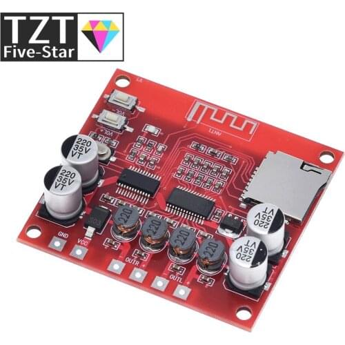 XH-A233 15W X 2 Bluetooth 4.2 Digital power amplifier board Stereo TF Card Play 12v~24v Audio Amp