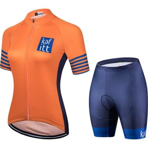 Kafitt Womens Blouses Summer 2021 Short Cycling Clothing Bicycle Jersey Set Female Ropa Ciclismo Girl Cycle Wear Road Bike Pant