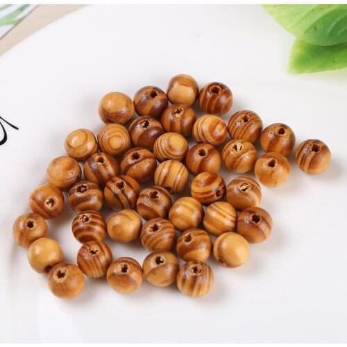 100pcs/lot Pine Natural Round Wood Spacer Wooden Beads Fit for Bracelet Necklace DIY Jewelry Making Wood Craft MR 002