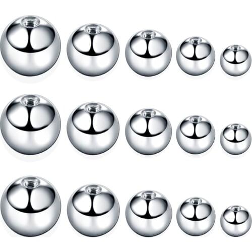 100pcs/lot Stainless Steel Replacement Balls Bead Lip Eyebrow Tongue Ear Tragus Belly Body Piercing Jewelry 14g/16g