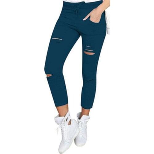 2021 Ripped Jeans for Women Women Big Size Ripped Trousers Stretch Pencil Pants Leggings Women Jeans