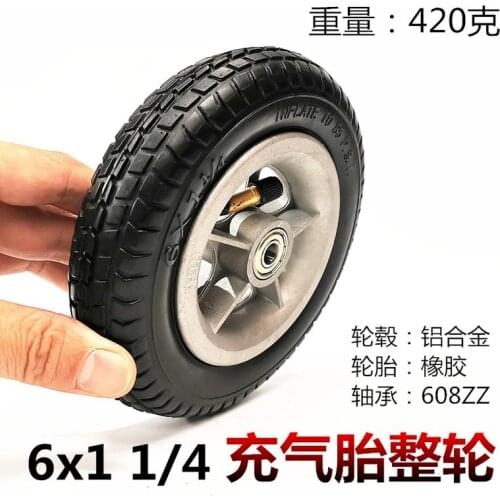 6 Inch 6x1 1/4 Tire Solid / Inflation Wheel for Small Surf Electric Scooter 150mm Tyre Inner Tube Fits Motorcycle A-Folding Bike