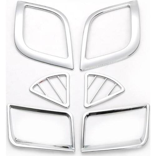 6PCS Car air-conditioning outlet ABS chrome Accessories For Hyundai Solaris Verna Accent Sedan Hatchback 2011-2015