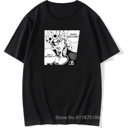 Big Sale Casual Printed T Shirt Thats Bullshit T Shirts Jojos Bizarre Adventure Anime Jjba Japanese T-Shirt Camisa Vintage