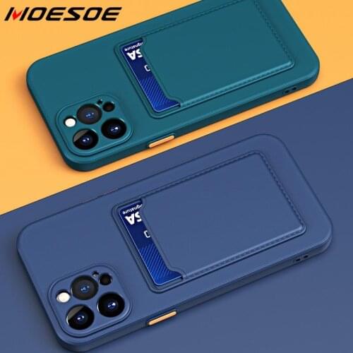 Phone Case For iPhone 12 11 Pro MAX XS X XR 8 7 Plus SE 2020 Shockproof Card Slot Bag Soft TPU Silicone Back Cover Cases
