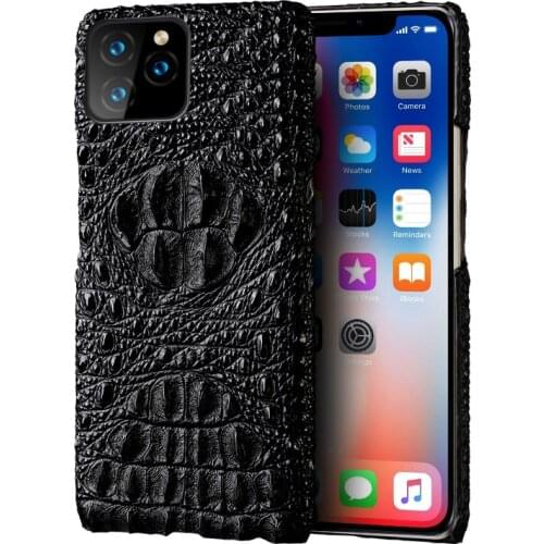 Genuine Leather Phone Case For Iphone 11 Pro Max Case Crocodile Texture Shockproof Protection Cover For Iphone 678s Plus X Case
