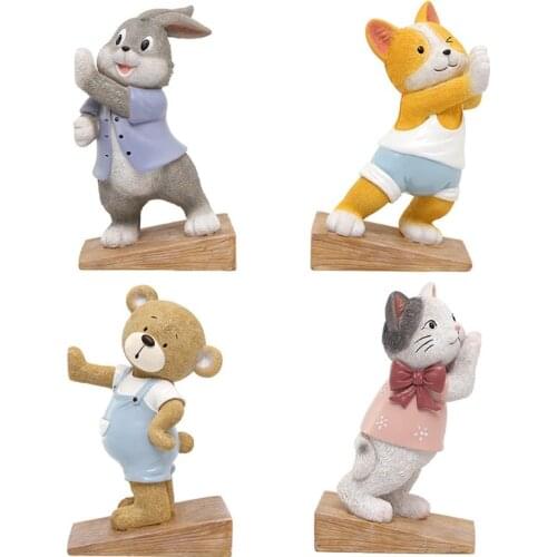 Cartoon Animal Door Stop Cute Resin Statue Wedge Stopper Home Bookend Decoration