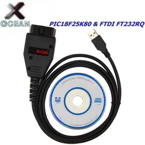 For VAG K+CAN 1.4 Green PCB PIC18F25K80 With FTDI FT232RQ For AUDI/for VW/for Skoda/for Seat for VAG K+CAN 1.4 K-Line Commander