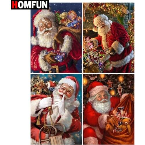 HOMFUN Full Square/Round Drill 5D DIY Diamond Painting "Santa Claus" 3D Diamond Embroidery Cross Stitch Home Decor Gift