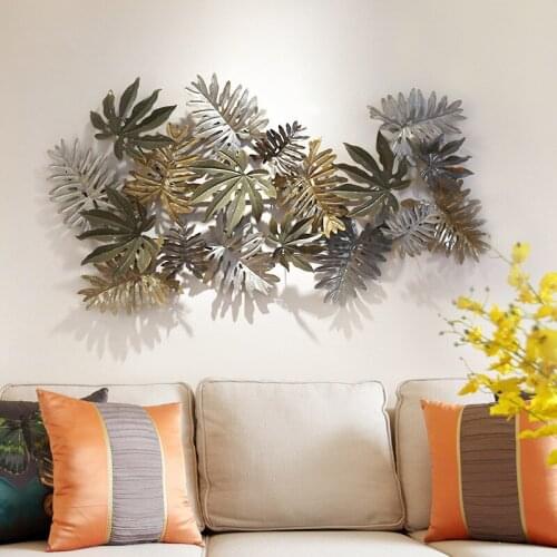 Creative Simulation Plant Wall Decoration Sofa Background Wall Decoration Pendant Large Wrought Iron Wall Decoration