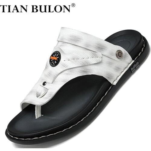 Summer Casual Sandals Leather Classic Men Outdoor Sandals Designer Flip Flops Lightweight Mens Slides Beach Shoes Zapatos Hombre