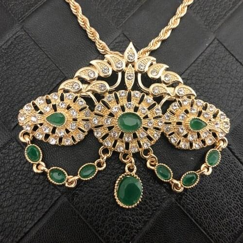 Morocco hot selling accessories wedding jewelry for women fashion jewelry green crystal drop necklace/earring/bracelet
