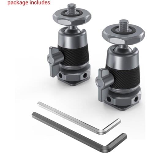 SmallRig 1/2 pcs Mini Ball Head with Removable Cold Shoe Mount Mounts lights & video accessories to the camera 2948/2795