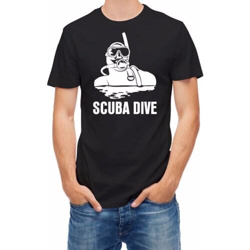 2019 New Fashion Brand Clothing Print Round Neck Man T-Shirt Diver Scuba Round Neck Best Selling Male Natural Cotton T Shirt