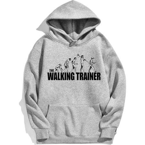 The Walking Trainer Pattern Male Sweatshirts Human Evolutionary Growth Hoodies Men Retro Streetwear Oversized Tracksuit For Man