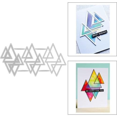 2020 New 3D Tri-angle Pattern Layered Metal Cutting Dies For DIY Cut Paper Embossing Making Card Album and Scrapbooking NO Stamp