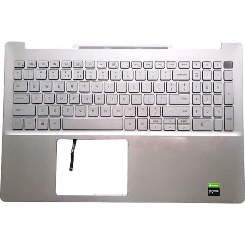 95% NEW Laptop palmrest Upper Case Backlit keyboard 0GVJ4P For DELL Inspiron 15-7000 7590 7591 Silver
