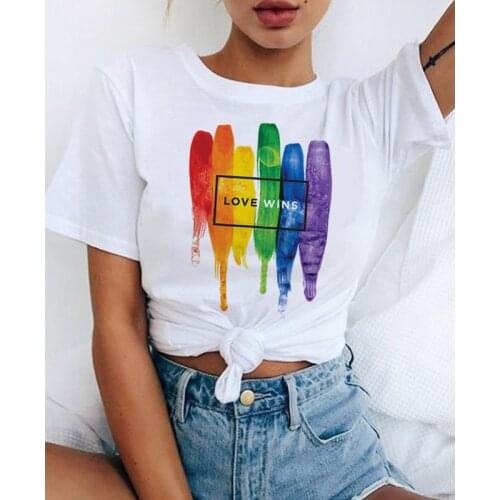 New t shirt Love Wins love is love bisexual lesbian lesbian gay women rainbow female top t-shirt tshirt tee shirts kawaii