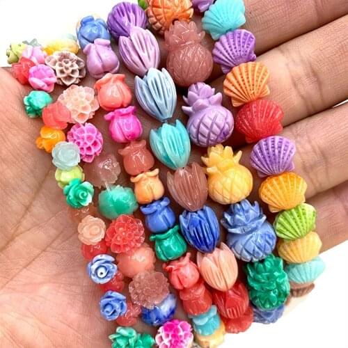 Wholesale Mix Color Flower Shape Round Natural Shell Spacer Beads For Jewelry Making DIY Bracelet Necklace Charms 8mm 10mm 12mm