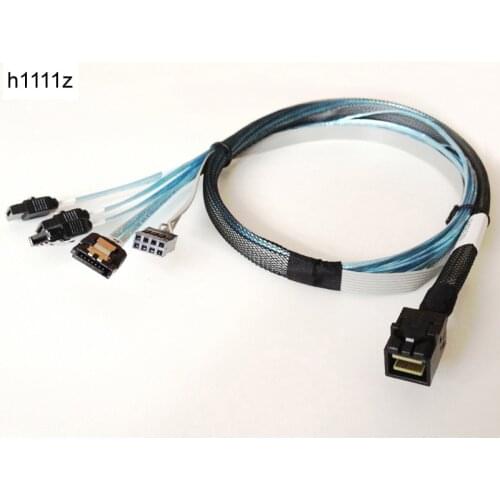 Forward Cable Internal Mini SAS SFF-8643 SFF 8643 to 4 SATA Fan Out Cable 4pin Power 8643 Host to 4SATA Target 85cm for AMPHENOL