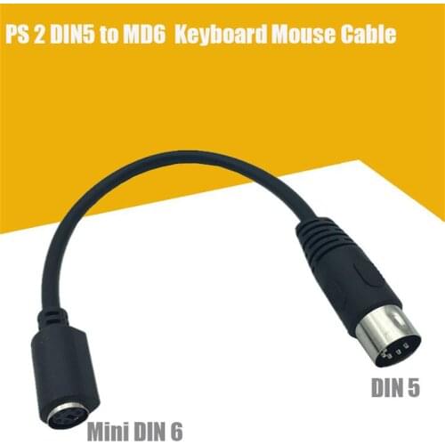PS 2 DIN5 Male to MD6 Female Keyboard Mouse Cable Mini DIN 6Pin to DIN 5Pin PS 2 to AT Keyboard Adapter Converter