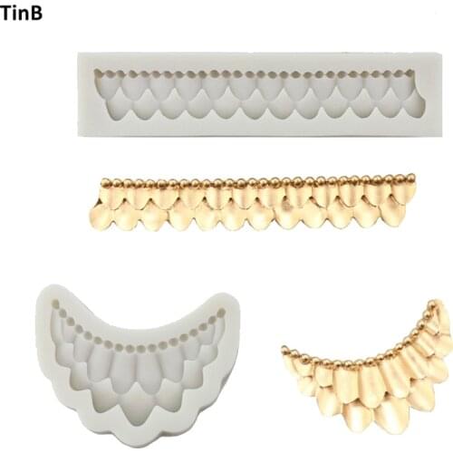 Baroque Silicone Fondant Mold Cake Decorating Baking Molds DIY Pastry Tools Scroll Relief Cake Border Silicone Fondant Cake Mold